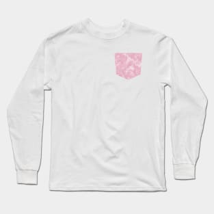 Pocket - Abstract Dripping Painting Pink Long Sleeve T-Shirt